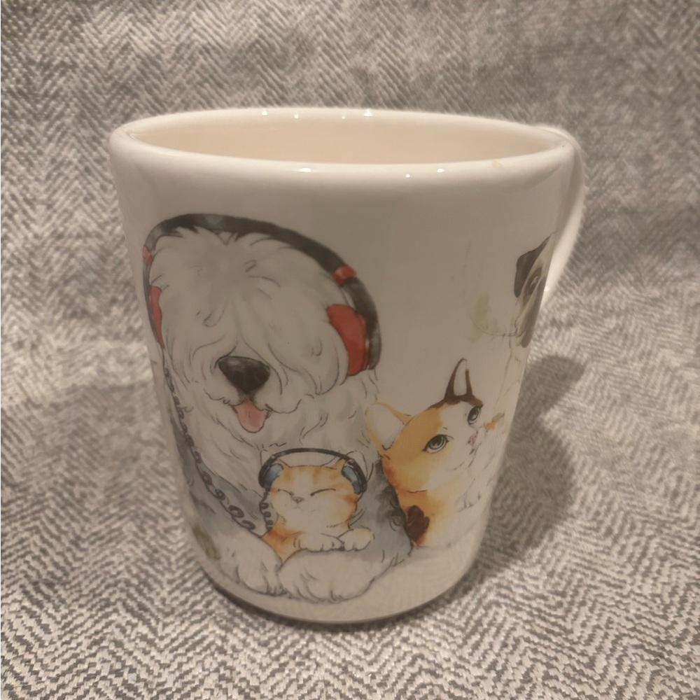 Pier 1 White Mug with Adorable Animal Design